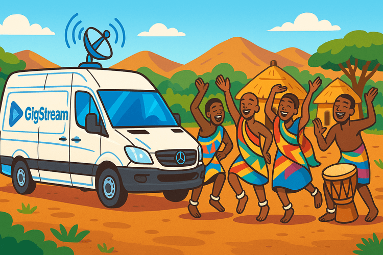 GigStream van with rural dancers